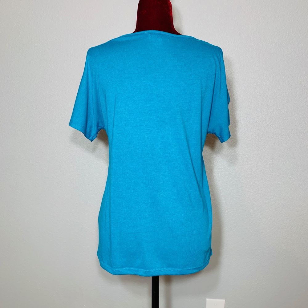 Westport 1962 Blue embellished cold shoulder top - Picture 2 of 5